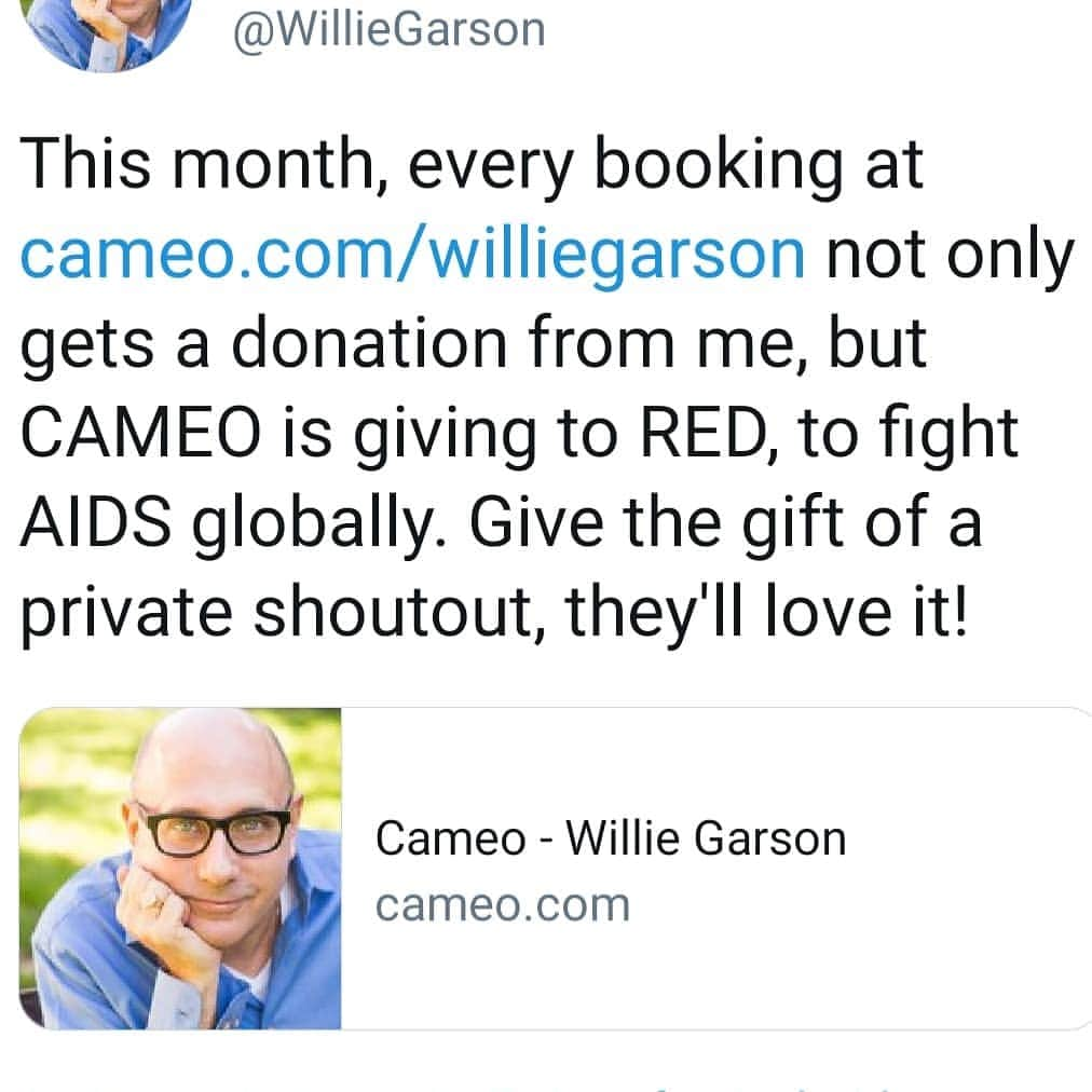 ウィリー・ガーソンさんのインスタグラム写真 - (ウィリー・ガーソンInstagram)「Link in bio...a terrific gift! www.cameo.com/williegarson」12月2日 1時19分 - willie.garson