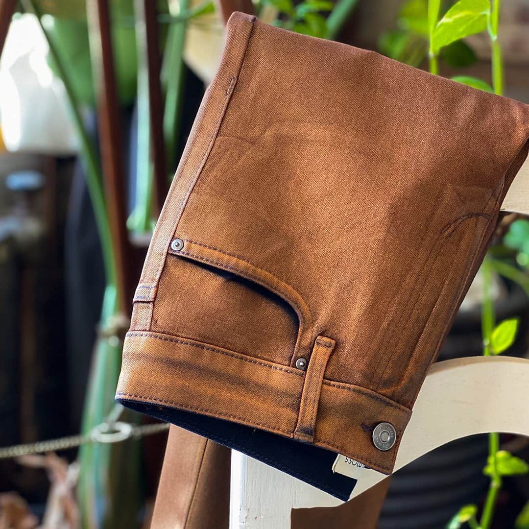 のインスタグラム：「Subtle sheen in our coated jean.」