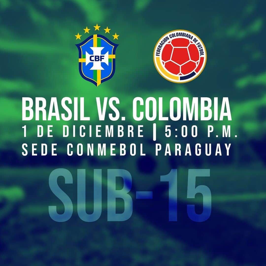 サッカー コロンビア代表チームのインスタグラム：「‪Último partido de la primera fase del Sudamericano Asunción 2019 para nuestra Selección Colombia Sub-15. ¡Prográmate y acompáñanos! 💪🏼👊🏼‬ ‪📺 Encuentra el partido a través de: www.facebook/CONMEBOL‬ ‪#SelecciónColombiaSub15 #VamosColombia🇨🇴‬」