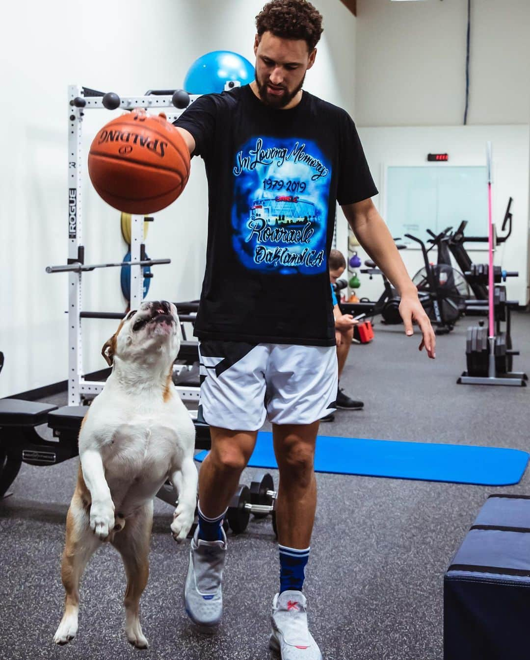 クレイ・トンプソンさんのインスタグラム写真 - (クレイ・トンプソンInstagram)「A couple of gym rats 🚵‍♀️ 🏀 🐀 #riseandgrind #airbud 📸: @thepeopleloveit」12月2日 3時39分 - klaythompson