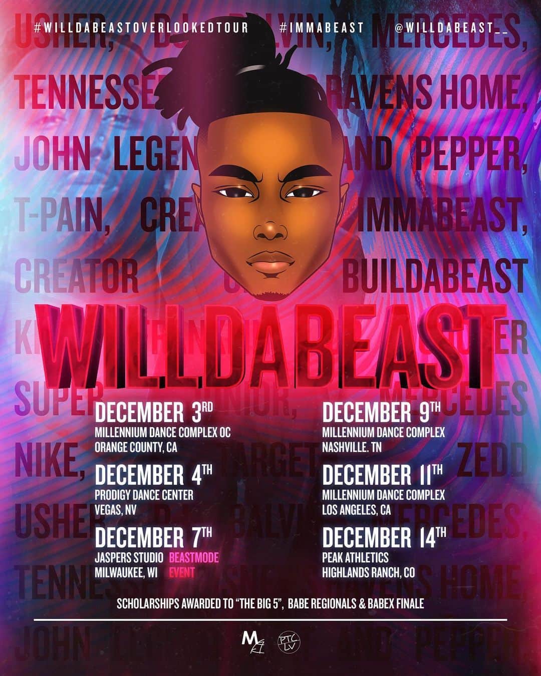 WilldaBeastさんのインスタグラム写真 - (WilldaBeastInstagram)「Official  #WILLDABEASToverlookedTOUR ‼️ A workshop based around us  SEEING OURSELVES , LOVING OURSELVES, WHILE PUSHING OURSELVES to THE BEST VERSION OF OURSELVES ‼️‼️‼️ Even if they don’t 👀 you ... YOU DO 🎯 —- 6 cities. Scholarships to #babe2020 regionals. @immabeastco @imma.apparel merch sold ‼️」12月2日 10時32分 - willdabeast__