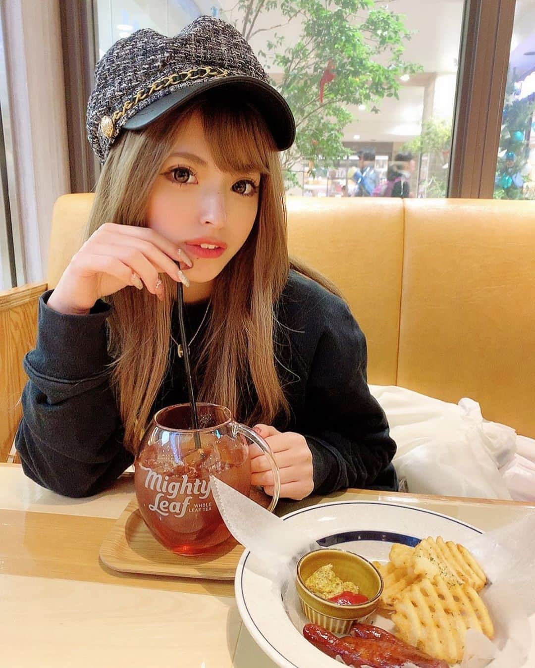 アンジェリカのインスタグラム：「♛💜 この前Mamとのランチ🍽💕 の時‪‪❤︎‬ ❤︎❤️ .  #ランチ #lunch #instagood #instalike #instafashion」