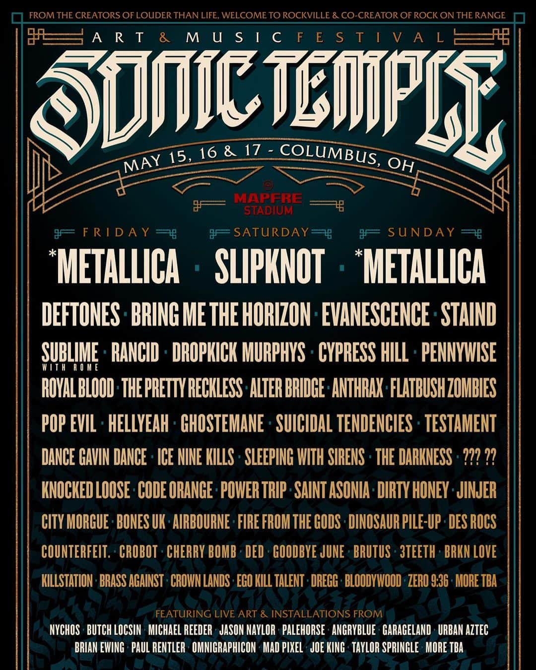 Slipknotさんのインスタグラム写真 - (SlipknotInstagram)「We’ll see you at @sonictemplefestival on May 16, 2020 in Columbus, OH. Weekend passes are on sale now at sonictemplefestival.com | Link in story」12月3日 1時03分 - slipknot