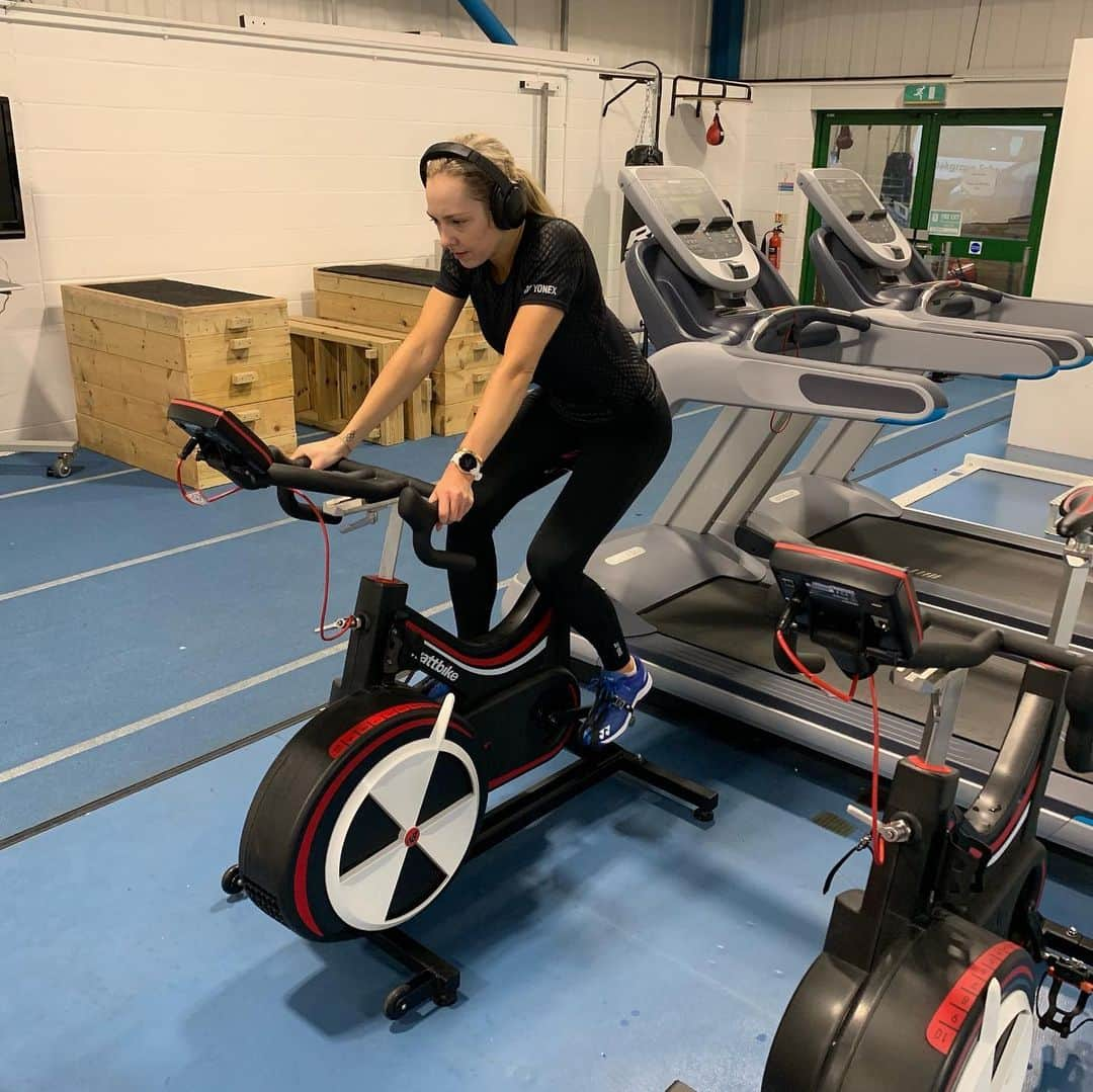 ガブリエル・アドコックさんのインスタグラム写真 - (ガブリエル・アドコックInstagram)「👍🏼Started week 3 of an intense training block with a killer watt bike!🚲 Really starting to feel the gains! 😃🤛🏻🏸 #letsgo #trainingblock #allin」12月3日 1時09分 - gabbyadcock1