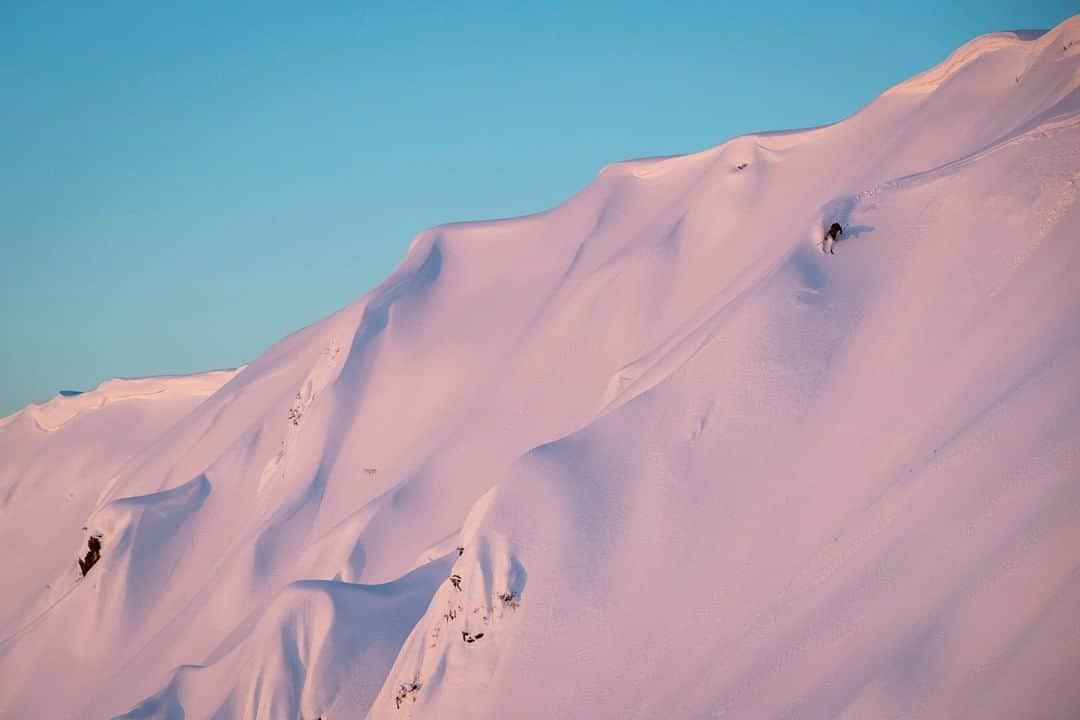 patagoniaさんのインスタグラム写真 - (patagoniaInstagram)「The incredibly elusive, pink-hued Japanese spine line, sought by powder hunters across the globe.⁠ Photo: @jaybeyerimaging⁠」12月3日 1時40分 - patagonia