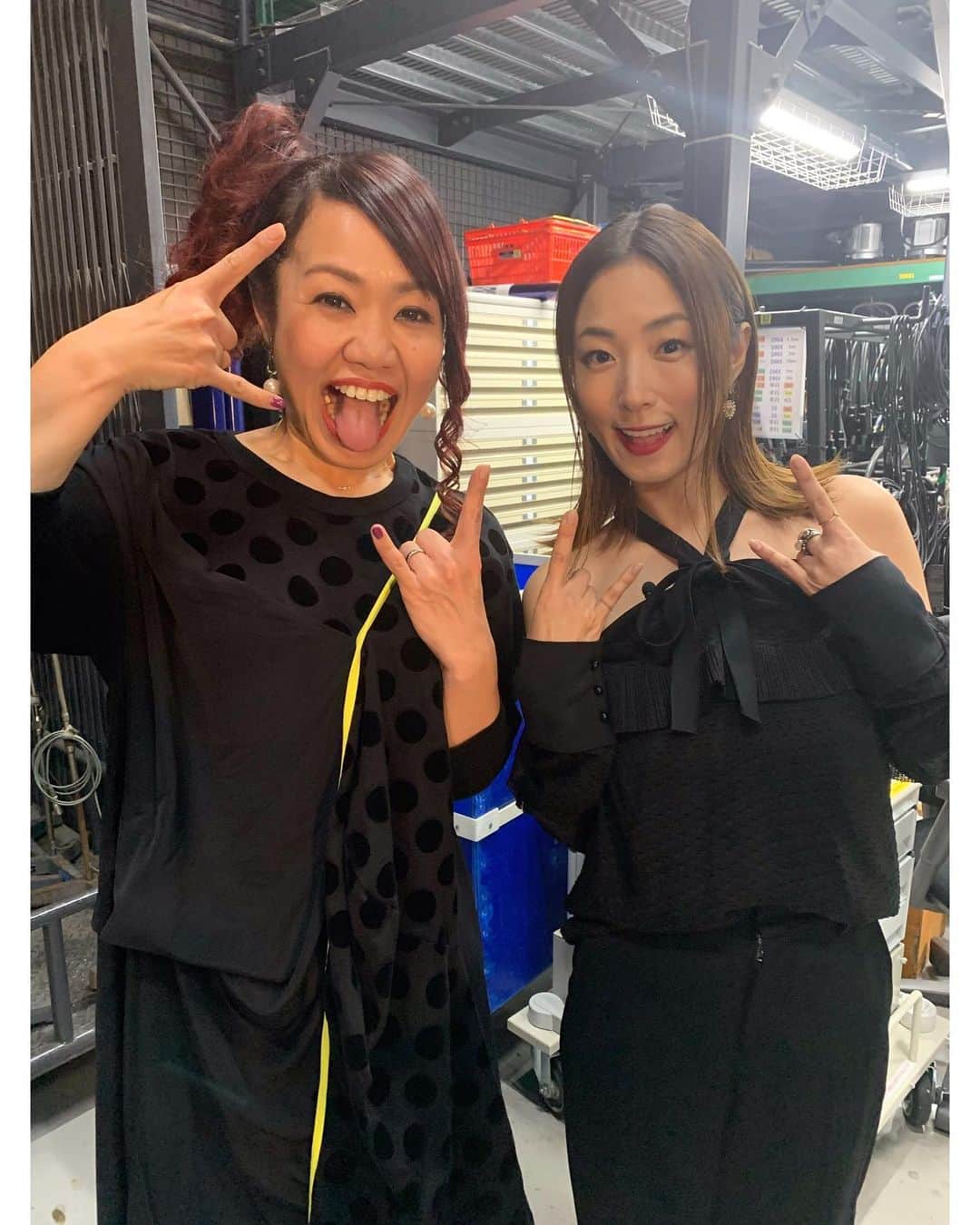 マキシマム ザ ホルモンのインスタグラム：「‪謎の地上波オファーシリーズ（日テレが多いのも更に謎だけどミミカジルもワーナーのホルモン担当もそんな力無いw）今夜このあと21時から『女が女に怒る夜』でぃす。﻿ ﻿ こんな強者揃いの番組に出させて頂くなんてまじビビり上げた上に、前列センターって…まじかよ。。。﻿ でも、大好きなお友達の奥様、MEGUMIちゃんと一緒で心強かった！﻿ 見よこの顔のデカさの違いw﻿ トリックアートか！‬（出たw）﻿ ‪逆サイのお隣はいとうあさこさん！﻿ もう本当に好きすぎる❤️﻿ 田中みな実さんは、実際本人に会ったら女のあたしでも好きになっちゃうくらいの「本物」のぶりっ子の使い手でしたw﻿ 出演者の皆さんと呑みにしかいきたい！﻿ ﻿ byナヲ‬﻿ ﻿ #女が女に怒る夜﻿ #前列センターは割とアーティストゲスト枠なのでご安心を﻿ #ここ十数年で一番痩せていた幻の日の収録﻿ #すでにこの日から約5キロ太ったのでご安心を﻿ #5キロて﻿ #逆になにがあった」