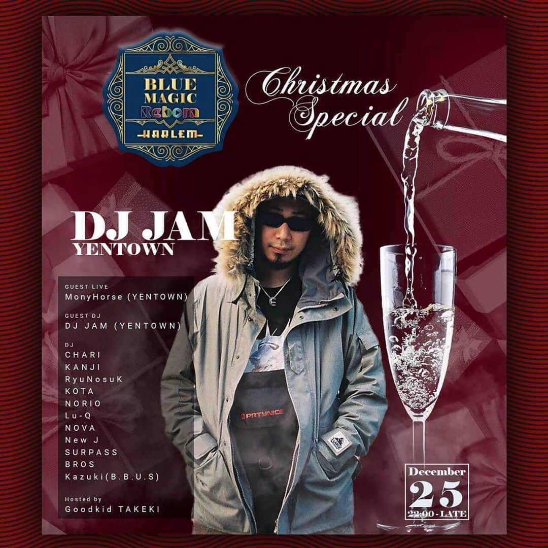 DJ TSUBASA a.k.a JAM from YENTOWN DJのインスタグラム：「12/25🔥 at @clubharlem」