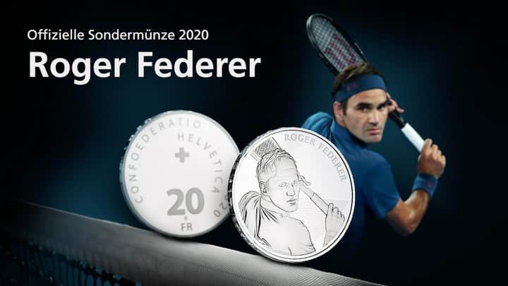 ロジャー・フェデラーのインスタグラム：「Thank you Switzerland🇨🇭and Swissmint for this incredible honour and privilege. 🙏  #dankeschweiz  #mercilasuisse  #graziesvizzera  #GraziaSvizra」
