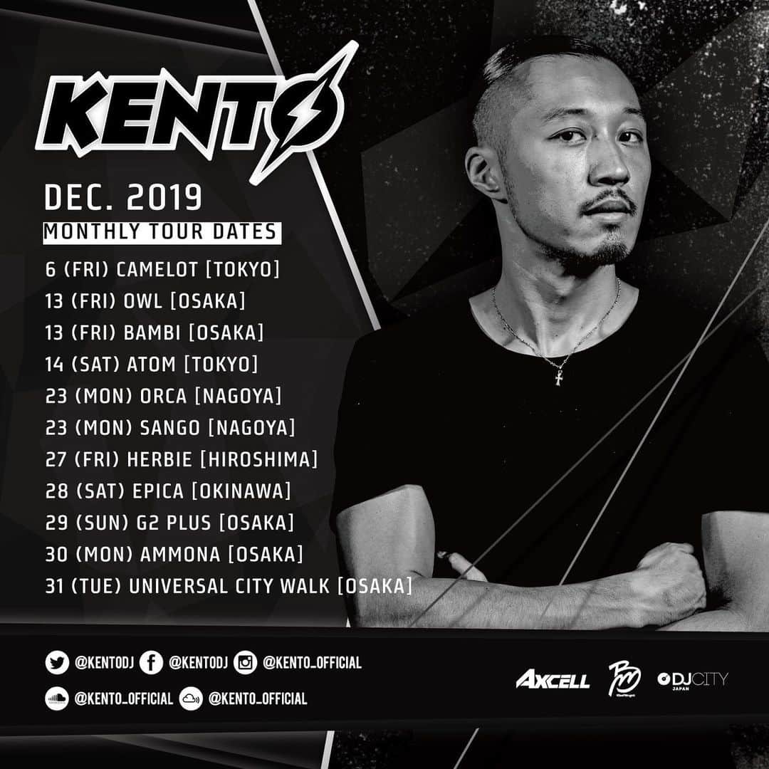 KENTOのインスタグラム：「⚡️ 𝐃 𝐄 𝐂 𝐄 𝐌 𝐁 𝐄 𝐑 ⚡️ #KENTØ #DJKENTØ #kento #djkento #tourdate #dj #djtour #djlife #djstyle #internationaldj #djcity #djcityjapan #sgdntwk #genrebndr #beepmmgmt #pioneerdj #sgartistsmanagement #axcell #weareaxcell」