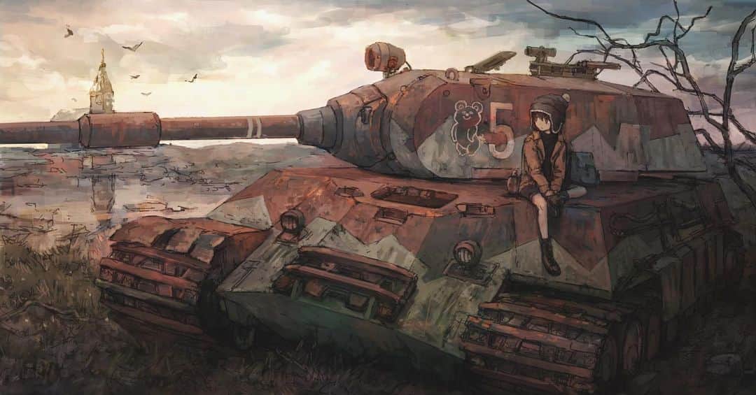 Akimasa Tokunagaのインスタグラム：「Rusty beast☁️ #art #illustration #tank #絵 #戦車」
