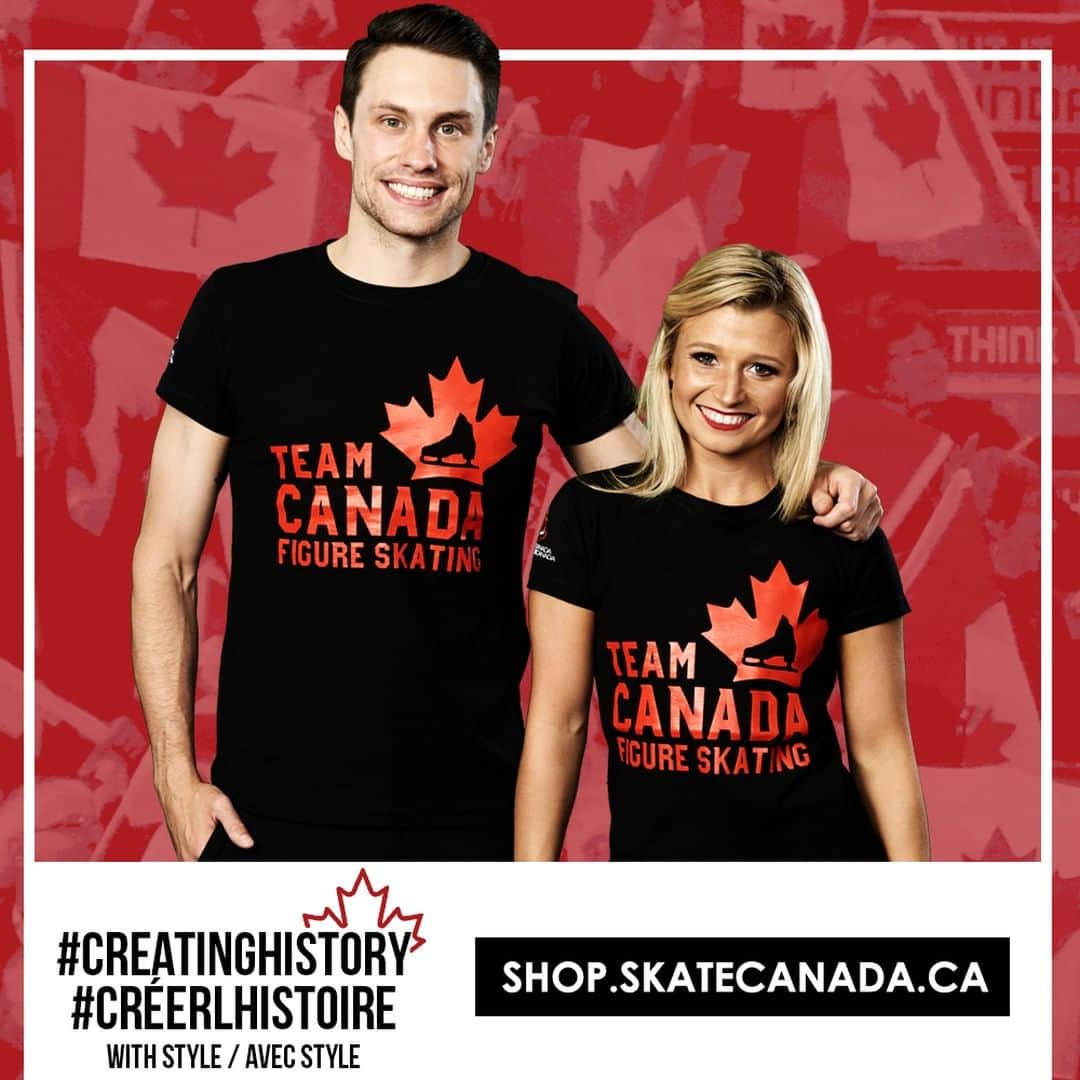 Skate Canadaさんのインスタグラム写真 - (Skate CanadaInstagram)「Rep Skate Canada just like Kirsten & Mike and get your hands on a Skate Canada graphic tee! / Représentez Patinage Canada, tout comme Kirsten et Mike, et procurez vous un t-shirt à logo de Patinage Canada! 🔗 https://shop.skatecanada.ca/ #CreatingHistory #Créerlhistoire」12月2日 23時30分 - skate_canada