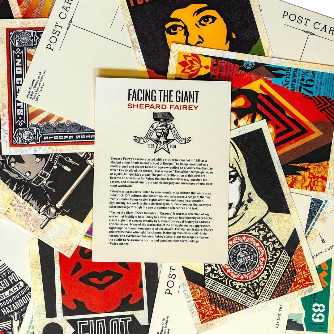 Shepard Faireyさんのインスタグラム写真 - (Shepard FaireyInstagram)「MESSAGE FROM THE OBEY GIANT STORE: We are pre-releasing the limited edition Facing The Giant Shepard Fairey Postcard Box Set today for $20 USD as a special Cyber Monday deal! This postcard series showcases the 30th series artwork, which was released throughout 2019 and was on view for the "Facing the Giant: Three Decades of Dissent" exhibition and international tour. A limited amount will be available today for Cyber Monday, December 2nd, while supplies last. The remaining edition will be released next week, on Tuesday, December 10th for the original retail value ($30 USD).⁠⠀ ⠀⠀⠀⠀⠀⠀⠀⠀⠀⁣⁠⠀ Facing The Giant Shepard Fairey Postcard Box Set. Lithographed postcards (1 box, 30 postcards) on thick cream paper. Silver foil stamp on box. 5 x 6.75 inches. Pre-release on Monday, December 2nd @ 10 AM PDT for $20 USD at store.obeygiant.com/collections. Shipping will begin week of December 9th. Official release on December 10th @ 10 AM PDT for original retail value, $30 USD. Max order: 5 per customer/household. Orders are not guaranteed as demand is high and inventory is limited. International customers are responsible for import fees due upon delivery.⁣ ALL SALES FINAL.」12月3日 0時01分 - obeygiant