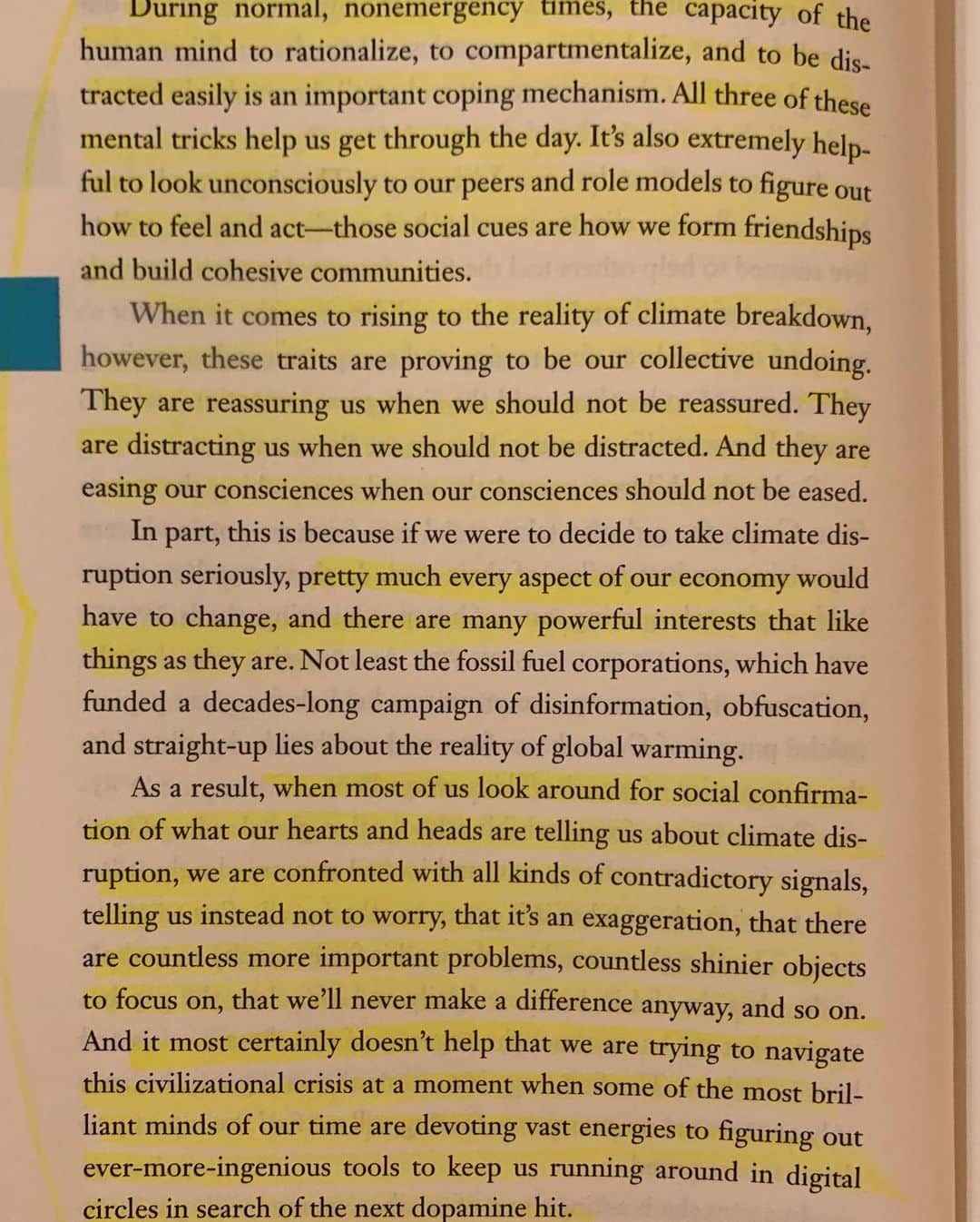 マット・マクゴリーさんのインスタグラム写真 - (マット・マクゴリーInstagram)「"On Fire: The (Burning) Case for a Green New Deal" by Naomi Klein ( @NaomiAKlein on Twitter ) # This is one of the most important books that I have ever read, and it undoubtedly lit a fire in me.  For many of us, facing the truth about climate chaos can be so overwhelming, saddening, and frustrating, to the point where we feel hopeless.  Or at the very least, unable to really sit with this truth for long enough to figure out what actions we can take that will truly have an impact.  For me, this book shifted me away from this disempowering dichotic into feelings of bold, expansive vision and possibility. # One of the most important points of the book, (that my friend @favianna1 has also been telling me about this past year) is that climate chaos is actually deeply connected to and actually the result all of the other social issues that we are up against.  The fight is not separate.  Just as with other systems of oppression, the root causes are white supremacy, colonization, patriarchy, and this fundamental ideology of domination and extraction.  Just as this country has extracted without abandon from Native Americans, African Americans, and poor and working class people of all races and genders, we have pillaged the Earth in our constant capitalist quest for more.  And the effects of climate chaos are primarily caused by the Global North (led by the U.S.) and primarily impact the Global South (which is disproportionately POC). Even in the U.S., the dirtiest industries are most often polluting poor Black and Brown neighborhoods. # This book, and specifically The Green New Deal, poses what is truly our only hope to avert the complete catastrophe that will be caused by climate chaos.  The answer is climate justice.  The recognition that those who are most affected must be centered, and that the only way to actually make significant enough change in our carbon emissions is to drastically restructure our domination and extraction economy to one that actually serves all people. And this must be done as it always has been, by building strong enough social movements to contest the powers that be. #GreenNewDeal # My Booklist: bit.ly/mcgreads (link in bio) #mcgreads」12月3日 2時46分 - mattmcgorry
