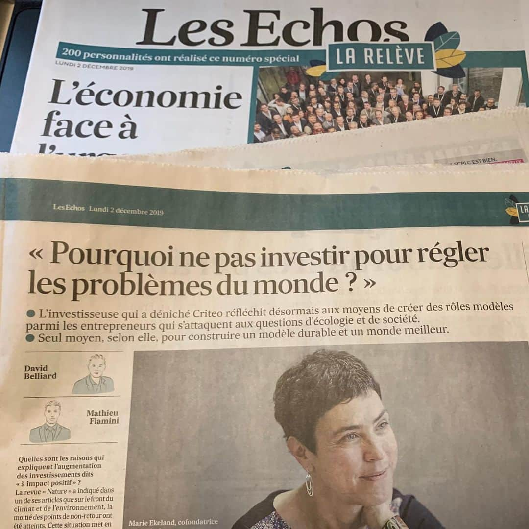 マチュー・フラミニさんのインスタグラム写真 - (マチュー・フラミニInstagram)「This past Sunday, a number of influential people involved in #sustainability were at the French newspaper @lesechos and were asked to share their vision by way of a written article. 🌍 Here is our piece regarding  the role of impact investment.☝🏽#climatechange #sport #startup」12月3日 3時26分 - mathieuflamini