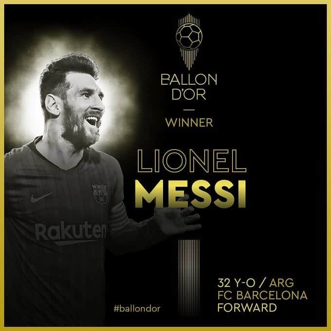 カルロス・テベスのインスタグラム：「Congrats to Lionel Messi! 🏆⚽️ #Messi #Messix」