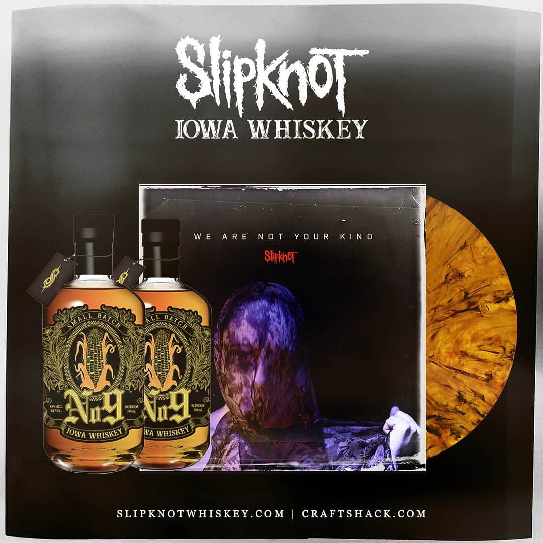 Slipknotさんのインスタグラム写真 - (SlipknotInstagram)「New @slipknotwhiskey bundles are available now featuring 2-pack of No. 9 Iowa Whiskey and #WeAreNotYourKind on whiskey colored vinyl. Grab yours now at craftshack.com | Link in story」12月3日 9時18分 - slipknot