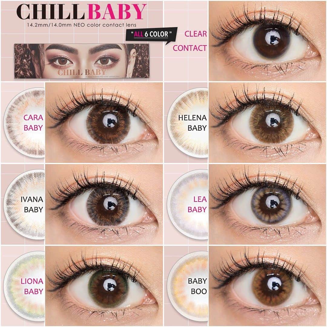 クイーンアイズさんのインスタグラム写真 - (クイーンアイズInstagram)「. #チルベイビー . 《LENS SPEC》 👁DIA:14.0mm,14.2mm 🎨着色直径:13.0mm,13.6mm 🔍BC:8.6mm🗓期間:ワンデー 🌤UVカット:なし💧モイスト:なし . 📸:Yuri👀:かなり暗い黒目 . 本日12/3からクイーンアイズで発売開始💕 JJ専属モデルGABBY(ギャビー)ちゃん プロデュースカラコン😍☝️ . #カーラベイビー #ヘレナベイビー #イヴァナベイビー #リアベイビー #リオナベイビー #ベイビーブー . 全6色のカラバリですが雰囲気はバラバラ❣️ チルベイビーは100%ナチュラルでも 100%ハーフ系でもなく、なりたいイメージに合わせて 気軽に使えるようデザインされているそう🤔✨ どの色もナチュラル過ぎずハーフ過ぎないから 自分のメイクに合わせて使いやすいです😚💗 . チルベイビーの1番のポイントは値段の安さ⚠️ 1箱6枚入り￥990(税別)で ￥1,000を切っているから驚き😳💥 . パッケージもこんなイケてるの見た事ないくらい すごくかわいい～💓💓 早速カラコンレポも公開しているので 是非見て手に取ってみてほしいです☺️✨ . #chillbaby #gabby #queeneyes #carababy #helenababy #ivanababy #leababy #lionababy #babyboo #eye #color #new #ギャビー #チルベイビー #クイーンアイズ #カラコン #カラコンレポ #カラコン紹介 #カラコンレビュー #美瞳 #렌즈」12月3日 12時09分 - queeneyes_official