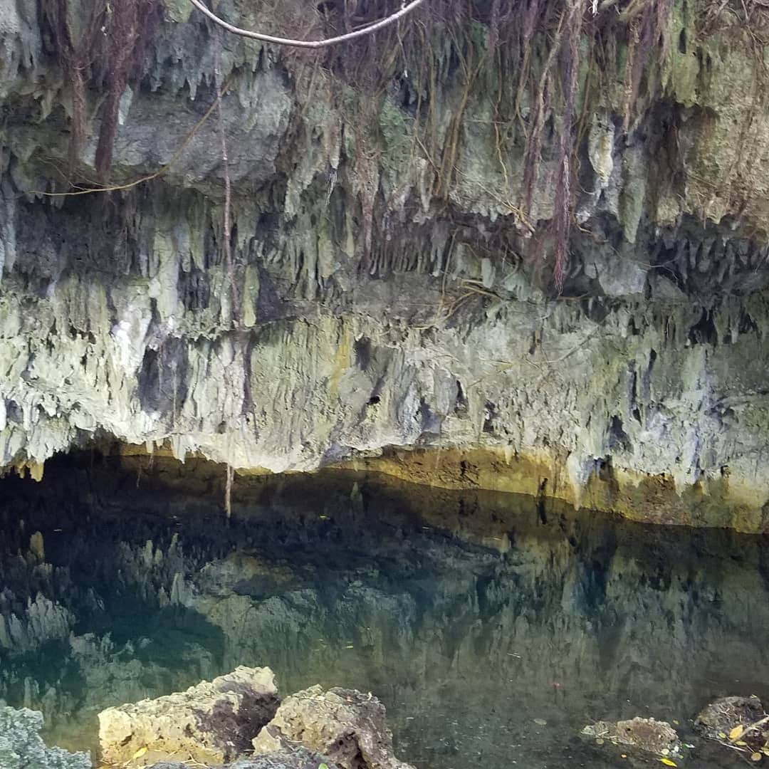 小錦千絵（TAUPOU）さんのインスタグラム写真 - (小錦千絵（TAUPOU）Instagram)「“陸の中の海ウンブキ”という所に行きました❗まだ全てが解明されてない場所で、一般の人は水の中には入れないそうです。神秘的な鍾乳洞でした( ^-^)ノ∠※。.:*:・'°☆ ・ ・ ・ ・ ・ #陸の中の海  #うんぶき  #徳之島  #神秘的  #神秘的な場所」12月3日 13時29分 - taupou52