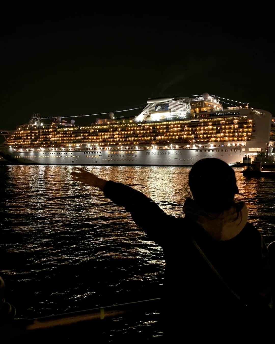 世羅りささんのインスタグラム写真 - (世羅りさInstagram)「#豪華客船 に #手を振って みた👋😄 #誰か が #振り返して くれることはありませんでしたが😂 #いつか #乗ってみたい …ような気もする🙉 さて、 #あと4日 ‼️」12月3日 20時50分 - sera_risa