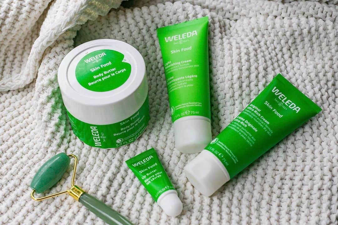 Weledaのインスタグラム：「If you had to choose one Skin Food product to use for life which would it be? 💚 Skin Food Body Butter, Original, Light, or Lip Butter? #weledaskinfood」