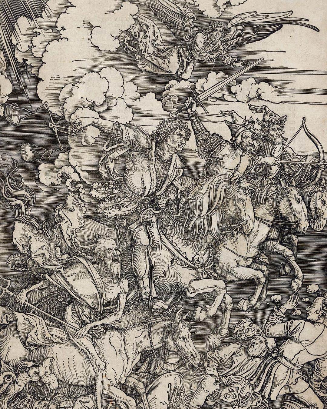クリスティーズさんのインスタグラム写真 - (クリスティーズInstagram)「This December, our Old Master Prints auction spans over five hundred years of European printmaking – from the 15th to 19th centuries.⠀ .⠀ Swipe 👉 for highlights and follow the link in Stories ☝️ for our Old Master prints collecting guide.⠀ .⠀ 1. Albrecht Dürer (1471-1528), 'The Four Horsemen of the Apocalypse', c. 1497-98. Estimate: £60,000-80,000.⠀ .⠀ 2. Daniel Hopfer (1470-1536), 'Heads of Grotesque Animals'. Estimate: £2,500-3,500.⠀ .⠀ 3. Attributed to Cornelis Cort (1533- 1578), 'The Last Judgement Triptych (The End of Time, Heaven and Hell)'. Estimate: £30,000-50,000.⠀ .⠀ Old Master Prints – 10 December at Christie's London.⠀ .⠀ #art #artist #artwork #albrechtdurer #durer #apocalypse #horsemen #oldmasters #prints」12月3日 21時07分 - christiesinc