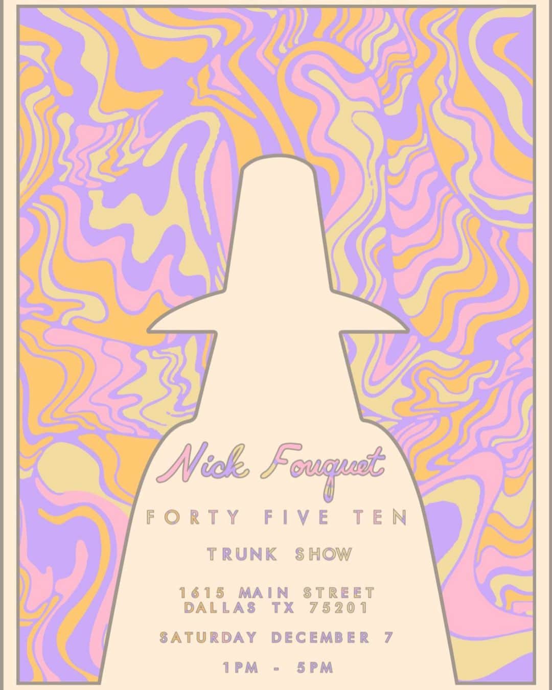 Nick Fouquetのインスタグラム：「🌀This Saturday December 7th  Dallas, Texas 🌀 @fortyfiveten  Email ali@nickfouquet.com to set up a custom appointment」