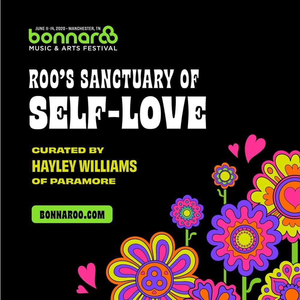 Paramoreのインスタグラム：「hayley’s taking the Sanctuary of Self-Love back to @bonnaroo next summer! more info: bonnaroo.com」
