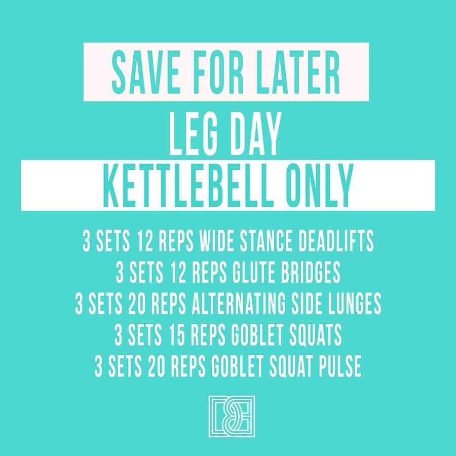Danielle Robertsonさんのインスタグラム写真 - (Danielle RobertsonInstagram)「LEG DAY (Kettlebell Only) . Make sure to give this video some love, save for later and grab yourself a kettlebell because it’s time to time legs (and booty… always booty). . Swipe to the end slide for the full workout for easy reference when you’re SAVING THIS BAD BOY (that was my not so subtle hint to save this workout for later... again). You focus on smashing your workouts, I’ll try to make them as lit as possible. I got you boo 🤗 . WORKOUT . 3 Sets . -  12 x Wide Stance Deadlifts -  12 x Glute Bridges -  20 x Alternating Side Lunges -  15 x Goblet Squats -  20 x Goblet Squat Pulse」12月4日 4時03分 - dannibelle
