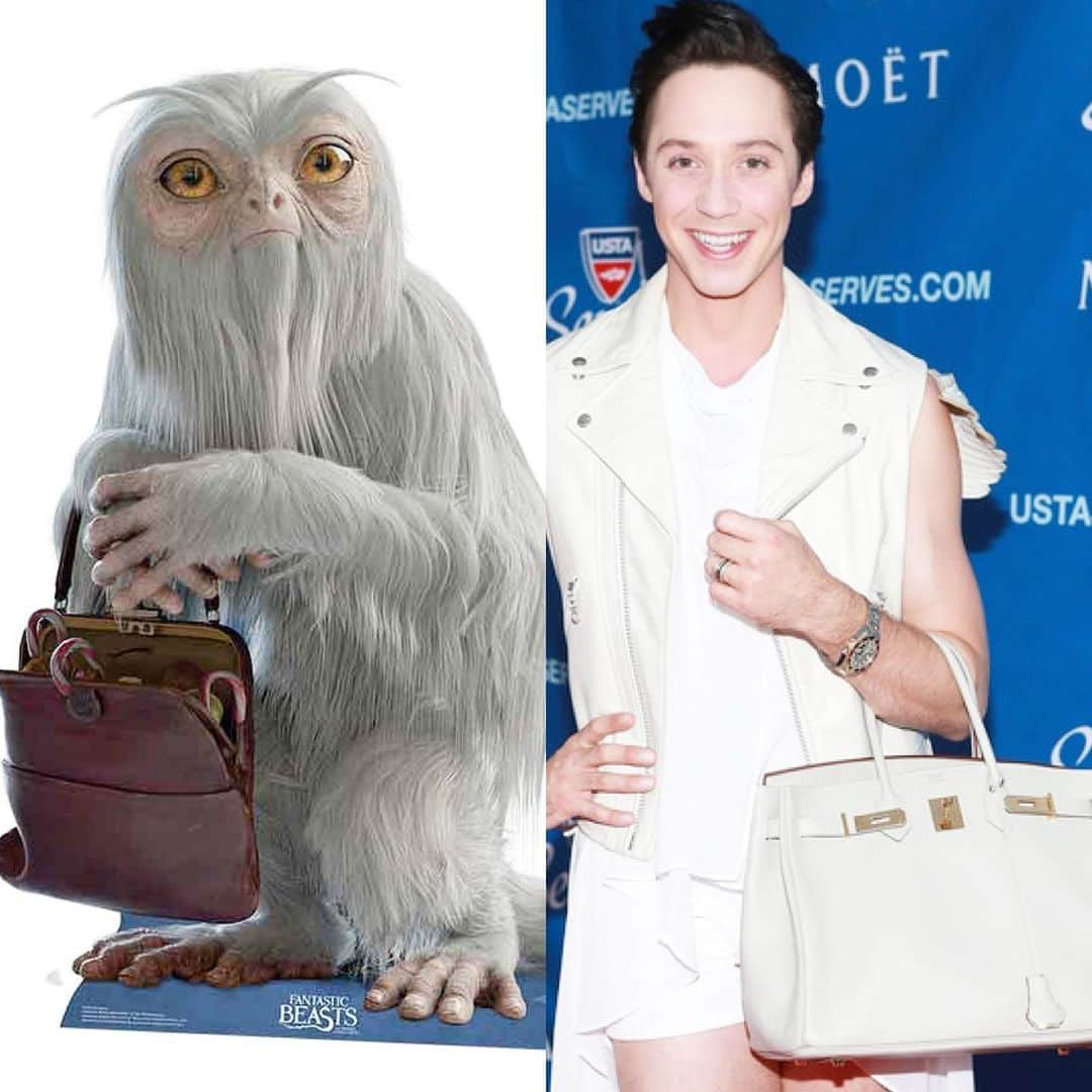 ジョニー・ウィアーさんのインスタグラム写真 - (ジョニー・ウィアーInstagram)「This Demiguise and I are the same. We carry a purse, we wear white and are natural born caretakers. #spiritanimal #spiritbeast #stylegoals @fantasticbeastsmovie」12月4日 14時29分 - johnnygweir