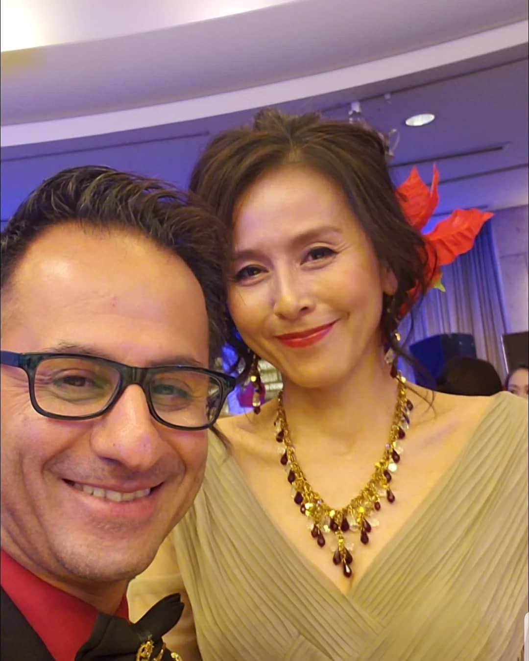 インゴのインスタグラム：「SUGIMOTO AYA san. So beautiful and great actress. Last night party.」