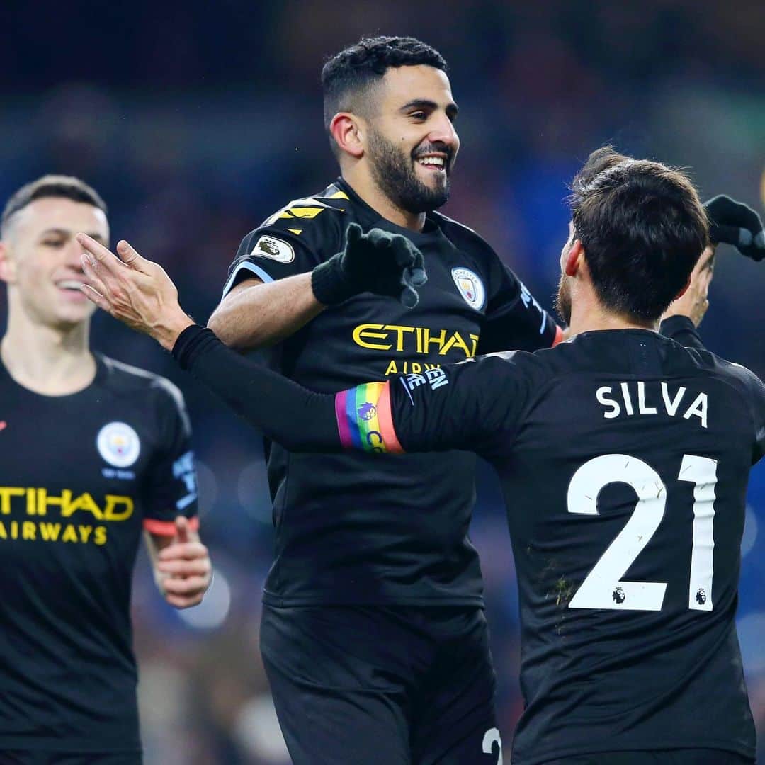 リヤド・マフレズのインスタグラム：「We are City 💙💙💙 happy to reach 50 goals in @premierleague and be the first 🇩🇿 to do so 💚🔥 #teamspirit #together」