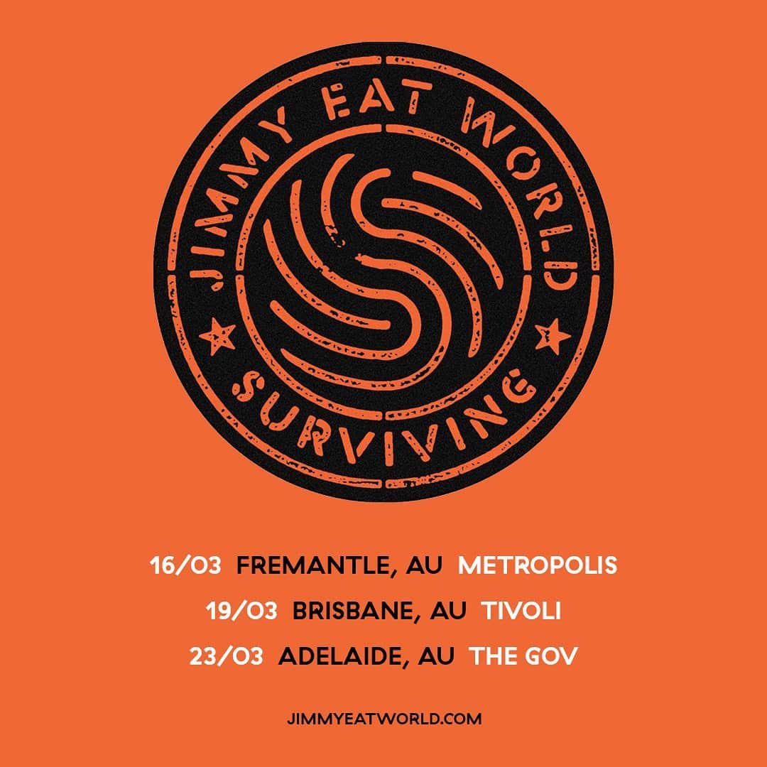 Jimmy Eat Worldさんのインスタグラム写真 - (Jimmy Eat WorldInstagram)「Australia! Added a few shows around @downloadfestau 🤘 . Presale starts Friday, Dec. 6th at 12pm AEDT, use code: DIAMOND . March 16 - Metropolis - Fremantle March 19 - Tivoli - Brisbane March 23 - The Gov - Adelaide . Tickets and info at link in bio.」12月4日 8時03分 - jimmyeatworld