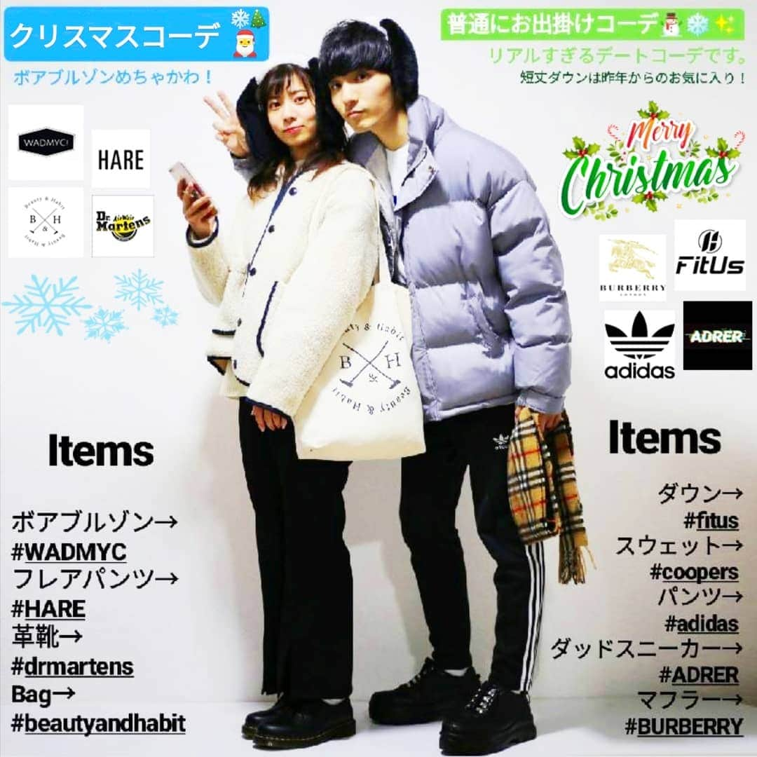 ひっちさんのインスタグラム写真 - (ひっちInstagram)「Instagram→@hicchiwear ﻿ ﻿﻿﻿﻿ 【2019 Winter Style ❄️✨ 】﻿ ﻿ ▷▶︎▷19AW / 冬の遊園地デートコーデ🎩👕👖✨﻿ ﻿ ﻿ 今日は短丈の中綿ブルゾンコーデ！﻿ ﻿ インナーのスウェットは、﻿ WEARISTA KEIくんコラボの﻿ 新作 青薔薇スウェットで！﻿ ﻿ お店とかに入るとどうしても暑いこと多いのもあるからインナーがスウェットの時は、ダウンとか中綿ジャケットが間違いない！﻿ ﻿ ※リアルデートコーデです⛄️❄️✨﻿ ユニバとかディズニーとかに最適な可愛い格好🙆🏻👌✨﻿ ﻿ クリスマスデートコーデとか、遊園地デートコーデどんなかんじで行こうかとか悩んでる人などは気軽にDMしてね📕✨﻿ →今日は健康診断で会社午後休なので暇とかそんなんじゃないからね！(暇ですお(白目))﻿ ﻿ ﻿ ひっち﻿ ﻿ ┈┈┈┈┈┈┈┈┈┈﻿ ﻿﻿﻿ ﻿ ﻿﻿﻿ ⬇コーデ着用アイテム⬇ ﻿﻿ ﻿﻿﻿﻿﻿﻿﻿﻿﻿﻿﻿﻿ ﻿ ﻿﻿﻿ ﻿﻿ 短丈 中綿ジャケット→﻿ #FITUS ﻿ 薔薇スウェット→﻿ #COOOPER Sサイズ﻿ ラインパンツ→﻿ #adidas ﻿ ダッドスニーカー→﻿ #ADRER Mサイズ﻿ ﻿ ┈┈┈┈┈┈┈┈┈┈﻿ ﻿﻿﻿ ﻿﻿﻿ WEAR、Instagramほぼ毎日投稿中！﻿﻿﻿﻿ 良ければプロフィールのリンクからどちらも見てみてください！﻿﻿﻿﻿﻿ よろしくお願いします。ひっち﻿﻿﻿﻿﻿ ﻿﻿﻿﻿ Instagram→@hicchiwear﻿﻿﻿ ﻿﻿﻿ ﻿﻿ ┈┈┈┈┈┈┈┈┈┈﻿﻿﻿﻿﻿ ﻿﻿ ﻿・﻿﻿﻿﻿﻿﻿﻿﻿﻿﻿﻿﻿﻿﻿﻿﻿﻿﻿﻿﻿﻿﻿﻿﻿﻿ ﻿﻿﻿﻿﻿﻿﻿﻿ ・﻿﻿﻿﻿﻿﻿﻿﻿﻿﻿﻿﻿﻿﻿ ・﻿﻿﻿﻿﻿﻿﻿﻿﻿﻿﻿﻿﻿﻿﻿﻿﻿﻿﻿﻿﻿﻿﻿﻿﻿﻿ ﻿﻿﻿﻿﻿ #お洒落さんと繋がりたい #お洒落好きな人と繋がりたい #古着コーデ #古着好きな人と繋がりたい  #気になった人フォロー  #いいね返し  #古着男子 #韓国ファッション #古着MIX #キレイめカジュアル﻿ #いいね100 #いいね返しは絶対﻿ #WEARコーデ ﻿﻿ #カップルさんと繋がりたい  #仲良しカップル  #シミラールック  #カップルフォト倶楽部  #ペアルック #カップルコーデ #いいね返し #シミラールック  #インスタばえ #ディズニーコーデ #カップルコーデ #ペアルック #恋愛jp #デートコーデ  #カップルフォト倶楽部 #カップルフォトbyイヴイヴ﻿﻿﻿﻿ #ユニクロコーデ #guコーデ﻿ ﻿ ┈┈┈┈┈┈┈┈┈┈」12月4日 8時12分 - hicchiwear