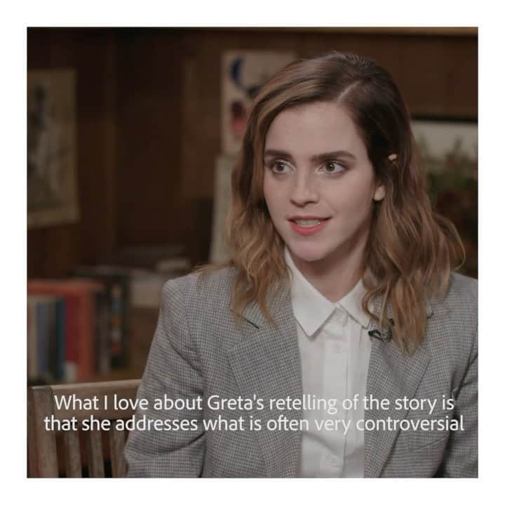 エマ・ワトソンのインスタグラム：「Rebecca Solnit and I talk @littlewomenmovie 🌸💕」