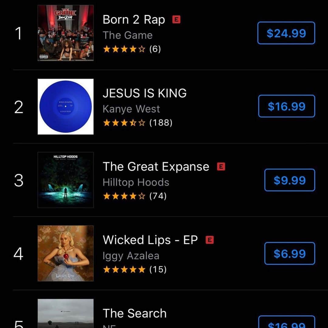 ゲームのインスタグラム：「#1 in Australia mate 🙌🏾 Niggas ain’t shit without they fans...... wouldn’t have made it off the front porch without y’all worldwide... fuckin wit my shit from my demo til now... Thank you for an amazing career 🙏🏾 s/o @applemusic for the push & @eone_music for the belief in everything..... my team is my team, they know what up. #Born2Rap #ProlificRecords #Australia #SenorDeLosCielosTequila」