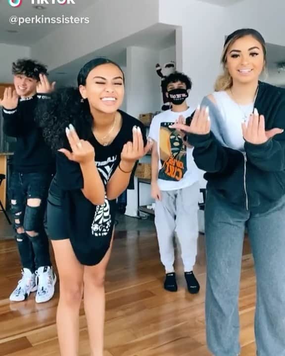 Perkins Sistersのインスタグラム：「should we post a youtube video about how we adopted a bunch a tiktok boys and they now live in our living room 😂」