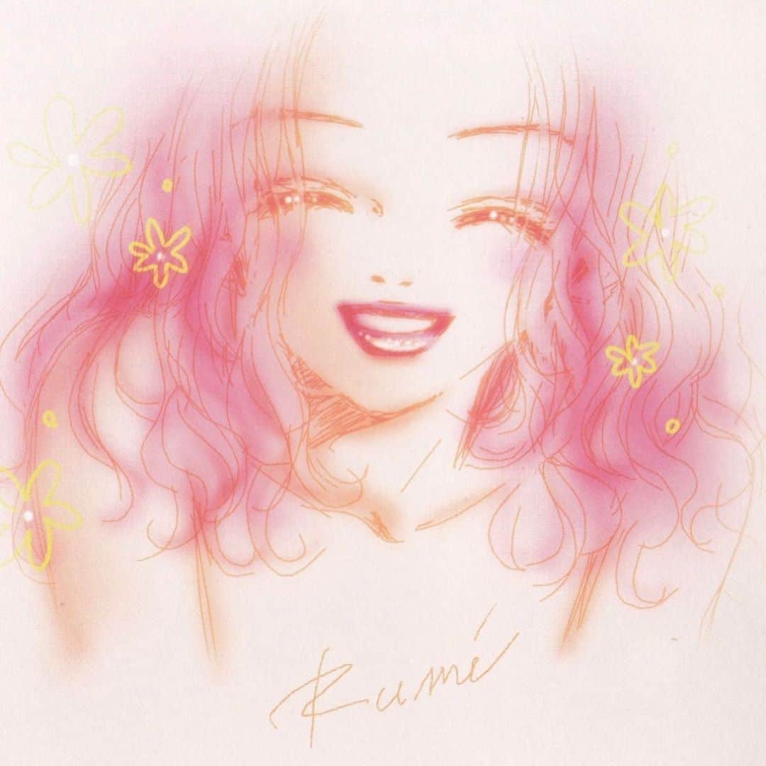 宍戸留美のインスタグラム：「#矢沢あい #japananime #漫画 #manga #rumiroll #20代最後 #アルバム #music #rumishishido #宍戸留美 #描きおろし #smail #笑顔」