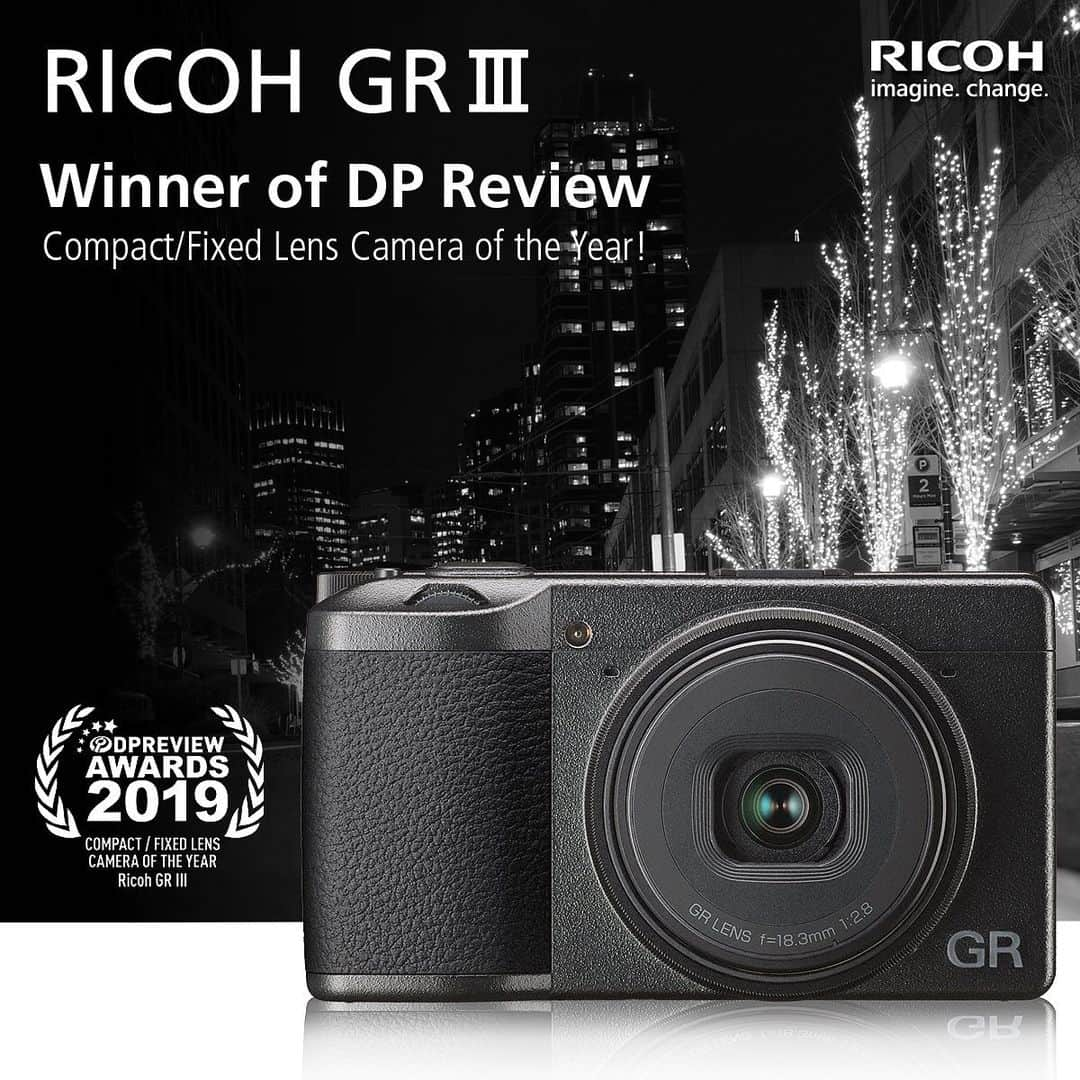 Ricoh Imagingさんのインスタグラム写真 - (Ricoh ImagingInstagram)「We are thrilled to be named the @dpreview Compact/Fixed Lens Camera of the Year for our Ricoh GRIII! #griii #gr3 #ricohgr3 #ricohimaging @williamhereford」12月5日 0時35分 - ricohpentax