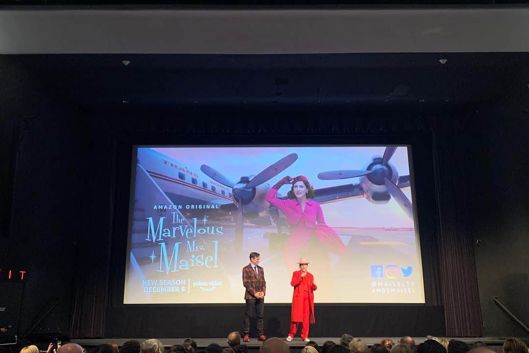 Amazon Videoさんのインスタグラム写真 - (Amazon VideoInstagram)「Hello again! @rachelbrosnahan signing off after a MARVELOUS eve celebrating @maiseltv Season 3. The whole season drops on Friday (12/6) so get your binge on!」12月4日 15時42分 - primevideo