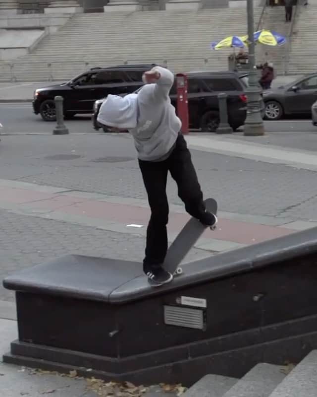 adidas Skateboardingのインスタグラム：「Notable moments captured /// @marksuciu making his mark on the iconic NYC Blubba. Make sure to cast your votes for @thrashermag’s SOTY. • #adidadSkateboarding #MarkSuciu #SOTY 🎥 @poobert @torstenfrank @mattschleyer」