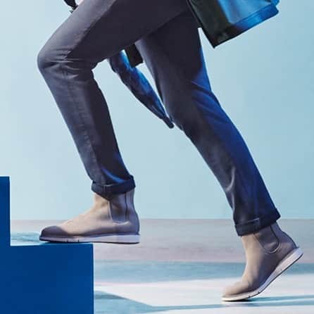 スイムズのインスタグラム：「4 colors. Anti-slip and water resistant. Did we mention the comfort factor? What more could you ask for in the Motion Chelsea Boot? Blending a mid-century design with a modern boot style that looks and feels good. #mensstyle #stayinmotion #waterresistant #antislip #comfort」