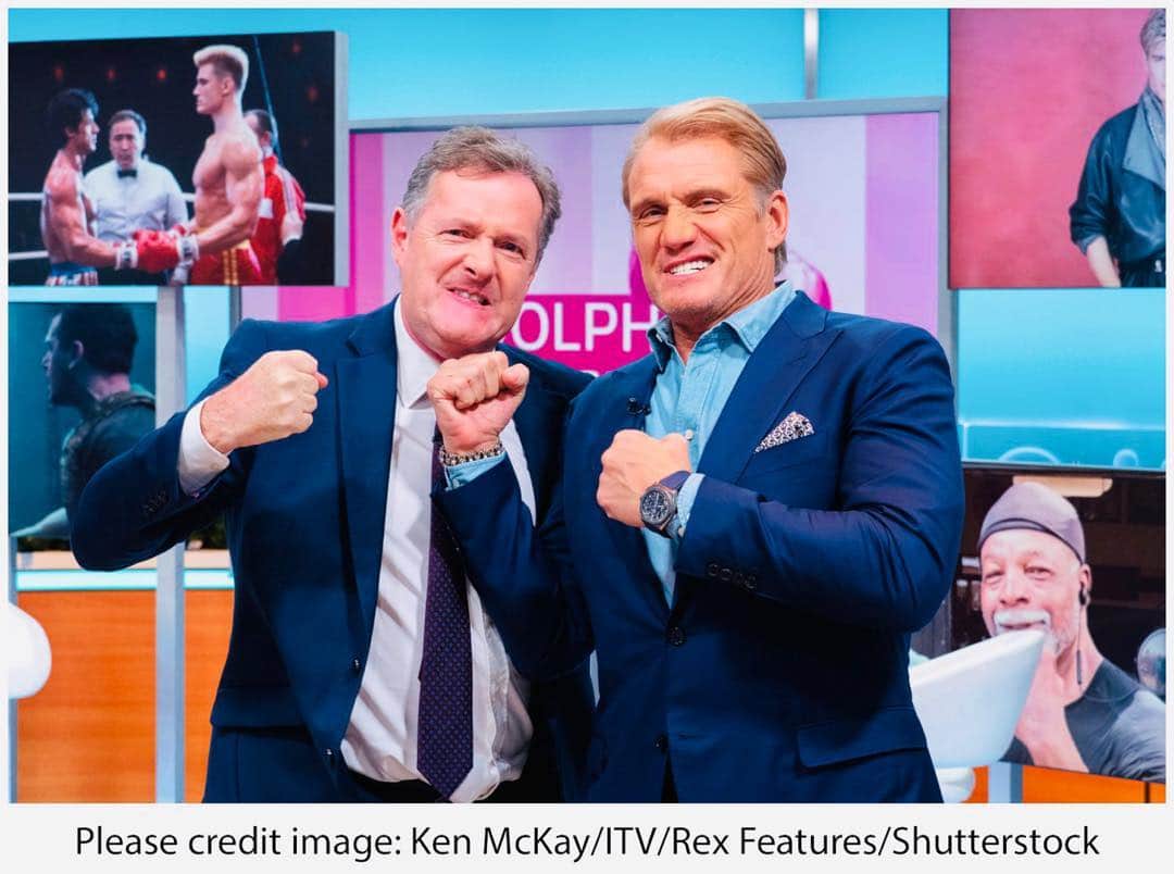 ドルフ・ラングレンのインスタグラム：「Getting beat up by Piers Morgan on Good Morning Britain...or maybe not. 👊」