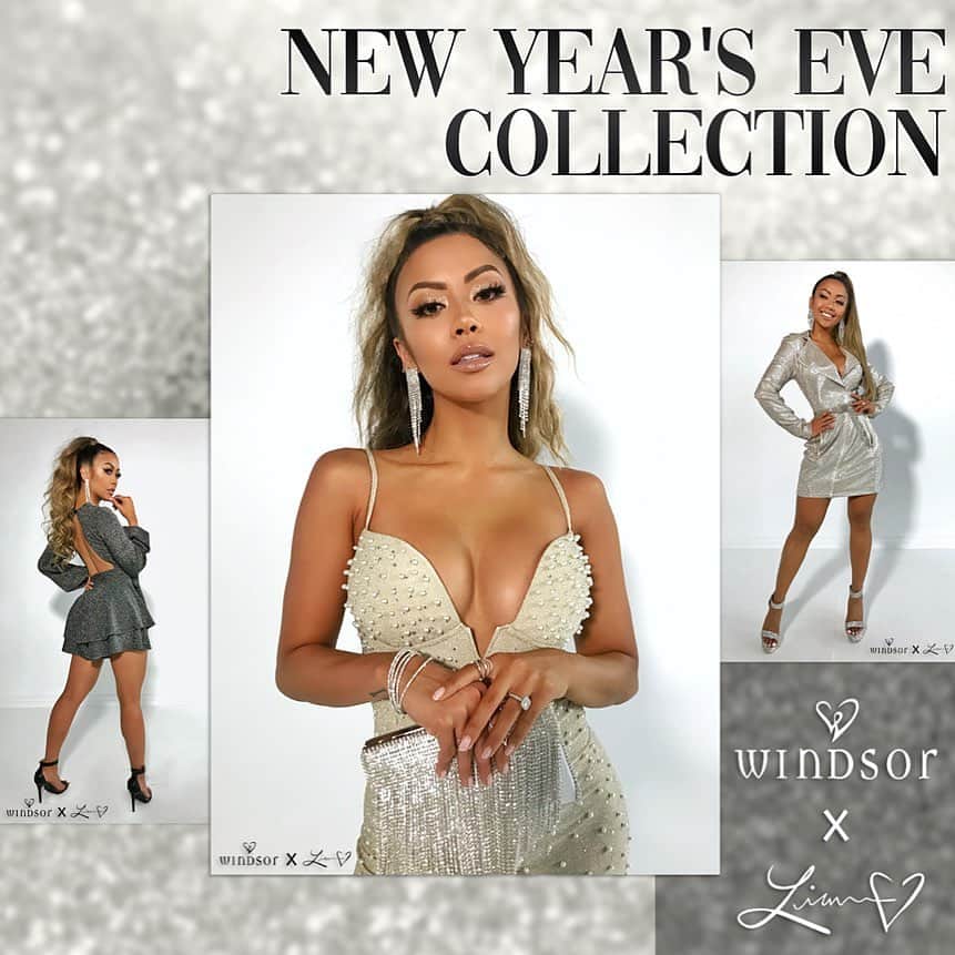 リアン Vのインスタグラム：「FINALLY!!!! Get ready to serve LOOKS with my exclusive New Year’s Eve collection with @windsorstore OUT NOW!✨ For the last few months, I have been working day and night to make sure this collection is absolutely perfect! Thank you so much @windsorstore for making my dreams a reality. I hope you all enjoy this Collection as much I do! 😍 Stay tuned later today for the launch of my new single HUSTLIN'🔥」