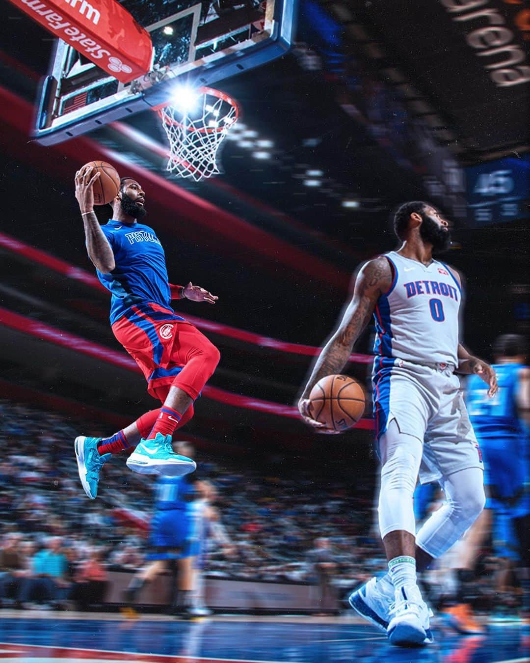 アンドレ・ドラモンドのインスタグラム：「Back on the home court tonight, let’s get it Detroit—🦍🦍🍇 #DetroitBasketball」