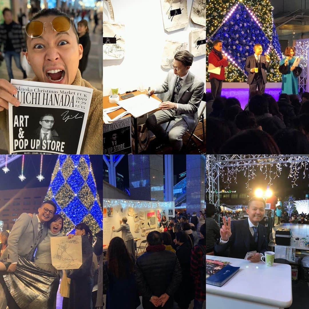 のインスタグラム：「、﻿ 博多クリスマスマーケットへ来てくださった﻿ たくさんの方々、ありがとうございました。﻿ ﻿ 「福岡は温かい場所ではないのか！？」と驚きながら﻿ 僕の冷え切った手を皆さんに温めてに頂き﻿ ホットワインとホットウイスキー﻿ そして、温かいお言葉と笑顔でホッカホカでお仕事させていただきました。﻿ ﻿ 最高の仲間たちと﻿ また温かい時間を過ごせるよう﻿ 皆様に応援していただけるよう﻿ 改善、向上し、戻って参ります。﻿ ありがとうございました😊﻿ 花田優一 ﻿ #花田優一  #christmasmarket #hakata #Thankyou」