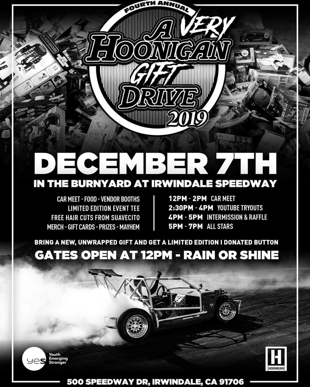 ケン・ブロックさんのインスタグラム写真 - (ケン・ブロックInstagram)「This Saturday - @TheHoonigans are hosting their annual gift drive, except this time there’s a full-on Burnyard Bash attached to it! If you live anywhere close to Irwindale Speedway, head on over and check out the event for a good cause - especially if you haven’t been to one of their bashes before. And if not, and you still want to help support the kids this holiday season, check out their donation link in my bio. #toydrive #giftdrive #burnyardbash」12月5日 10時25分 - kblock43