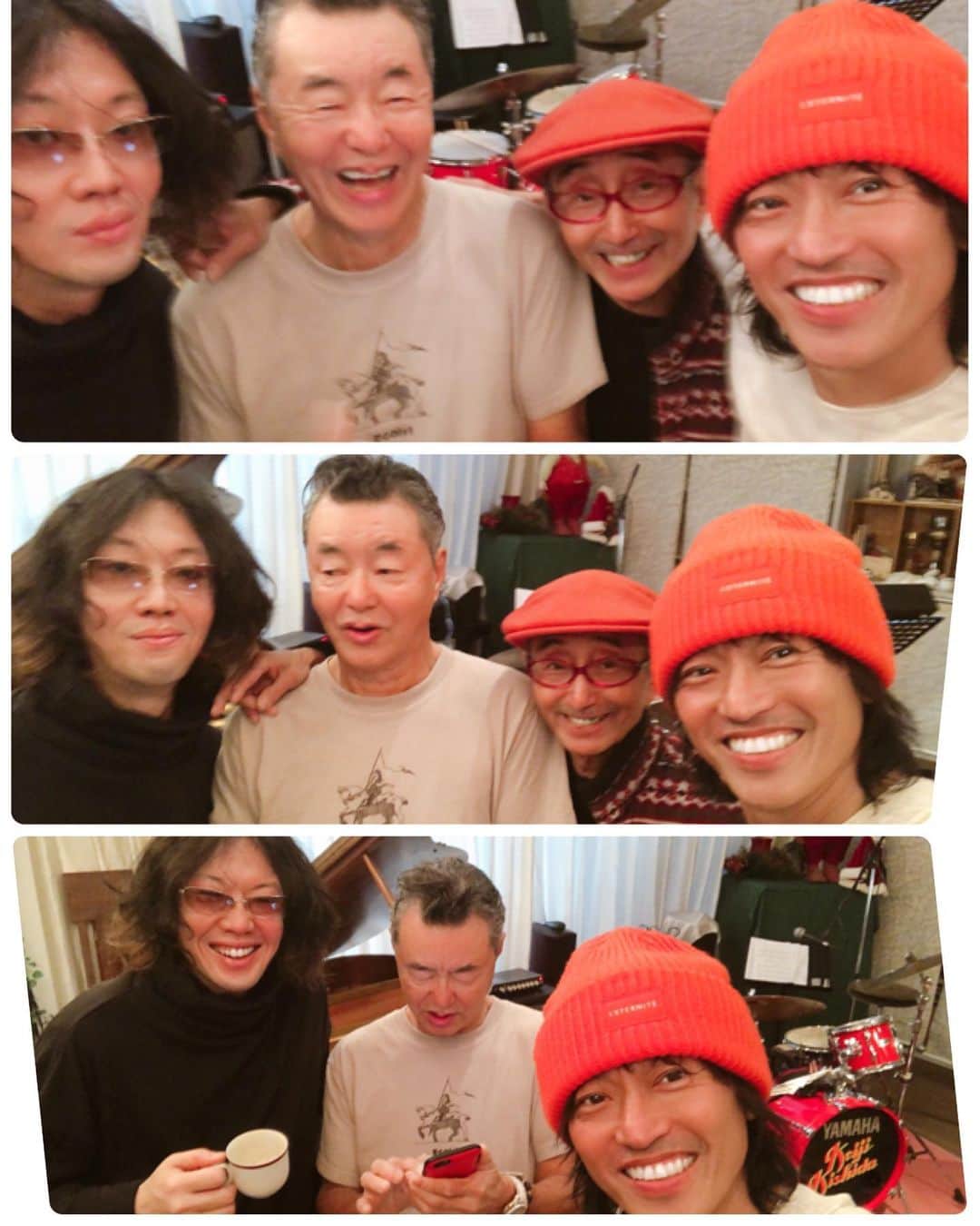 日野賢二のインスタグラム：「Today :Rehearsal w/Pop’s Terumasa Hino 日野皓正w/Josei(p;Soil&Pimp) Keiji Kishida(dr) For Tomorrow’s Gig in Ogikubo!!! 今日は:明日のリハーサルでした^_^」