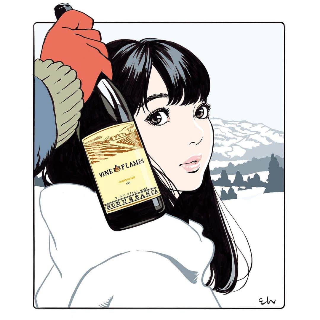 江口寿史さんのインスタグラム写真 - (江口寿史Instagram)「Dec.2019 #illustration #artwork #bandedessinee #comicart #realwineguide #wine #budureascawines」12月5日 16時00分 - eguchiworks