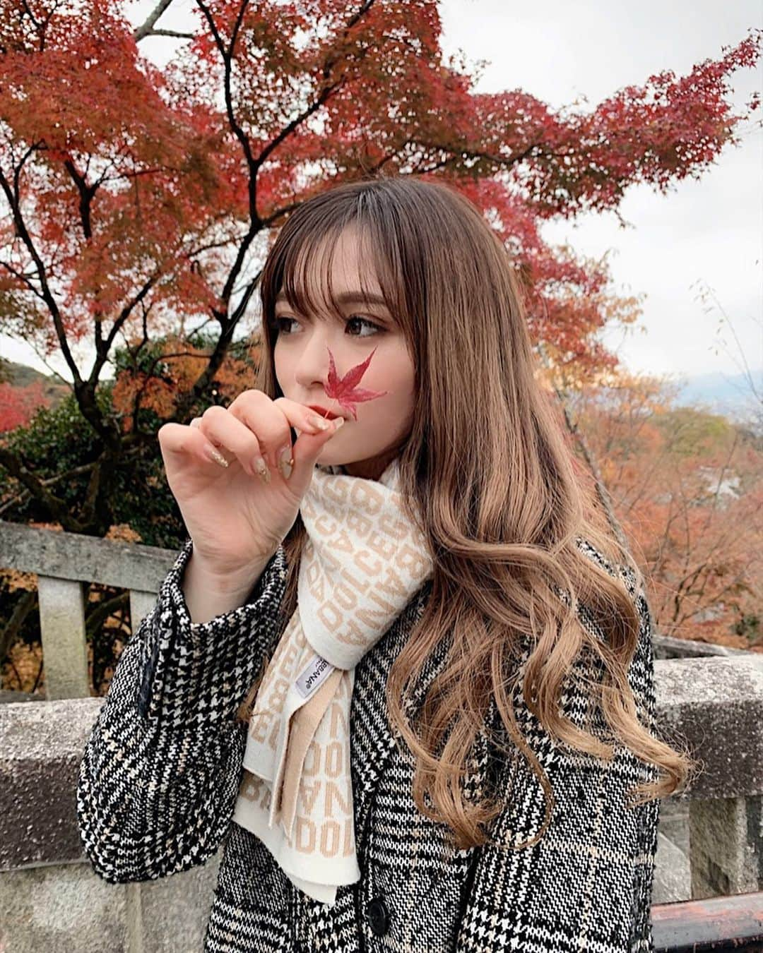 川猿てるみさんのインスタグラム写真 - (川猿てるみInstagram)「. まだ咲いてた紅葉🍁 でも大体満開が11月までらしい🥺 今年は明るい紅葉やたから 来年は満開のライトアップみたーい😂  #紅葉　#京都　#me」12月5日 21時34分 - terumin1113