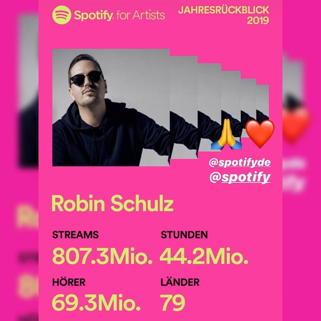 ロビン・シュルツのインスタグラム：「Thank you all for this amazing year! Couldn‘t be happier! Cheers to @spotify and looking Forward to 2020」